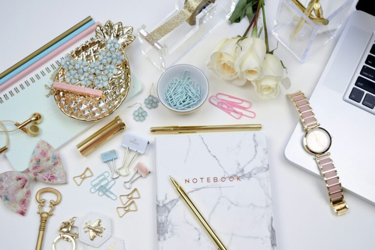 Flatlay hair accessories scrunchies claw clips headbands