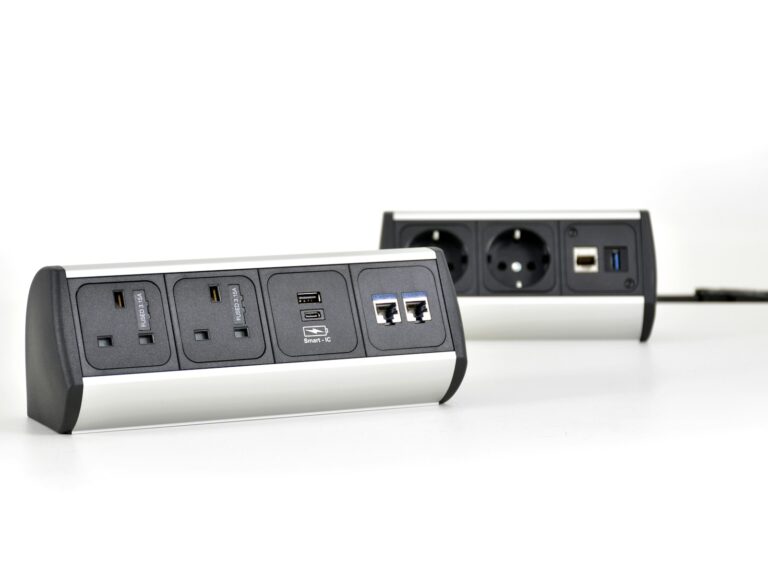 Smart power strip energy monitor desk
