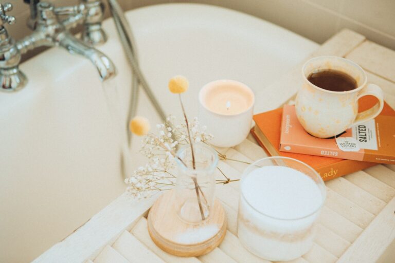 Nighttime self care routine cup tea