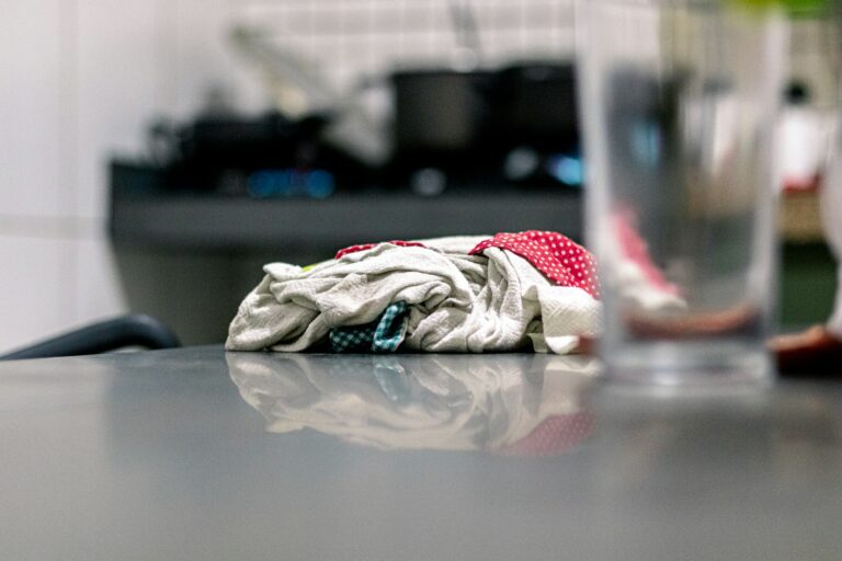 Microfiber cleaning cloths kitchen counter