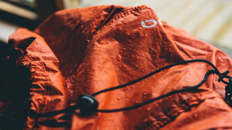 Packable rain jacket table