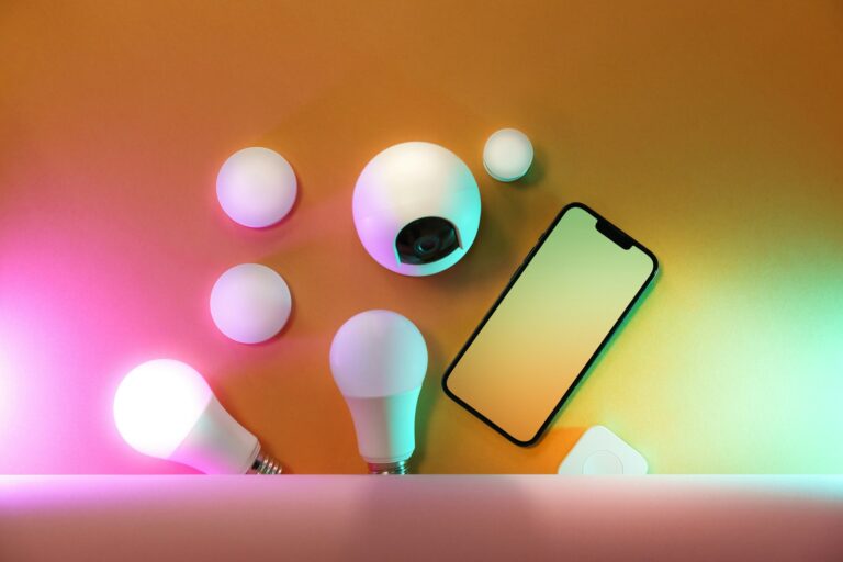 Smart light bulb app control hand phone