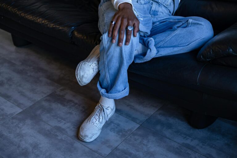 White leather sneakers
