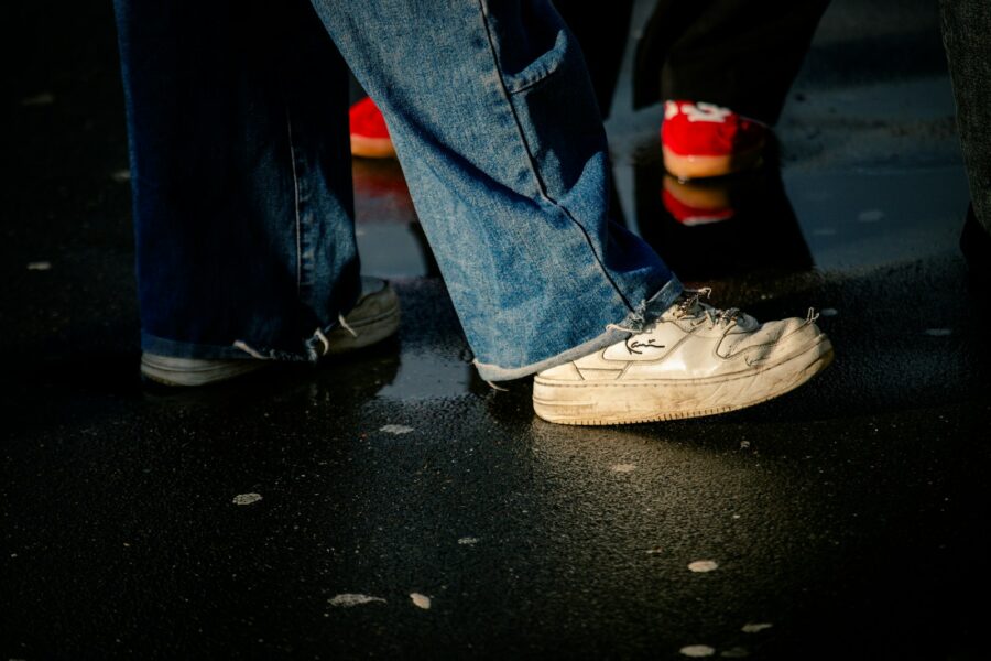 Casual sneakers jeans