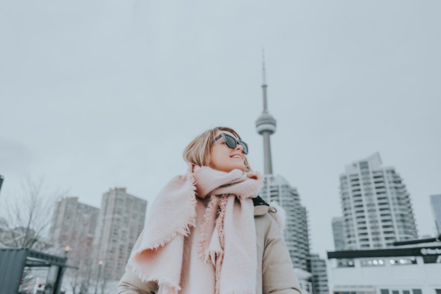Woman wearing sunglasses