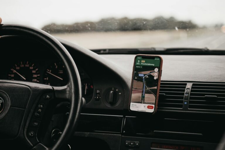 Phone mounted car