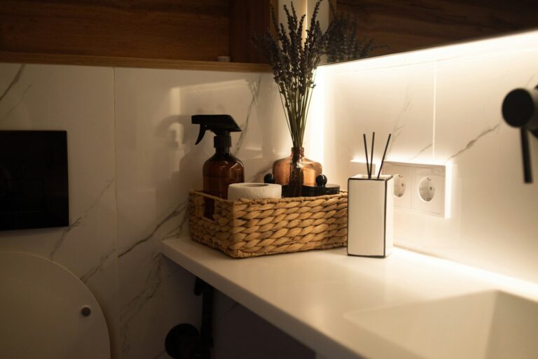 Small organized bathroom
