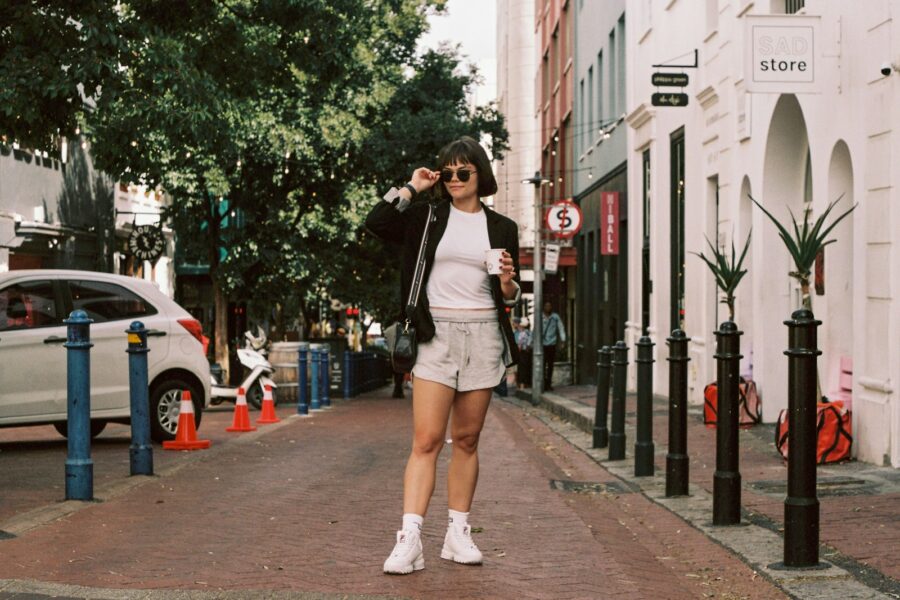 Woman activewear walking