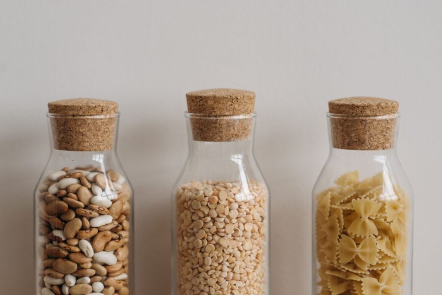 Pantry shelves rice