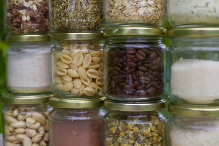 Organized pantry shelves