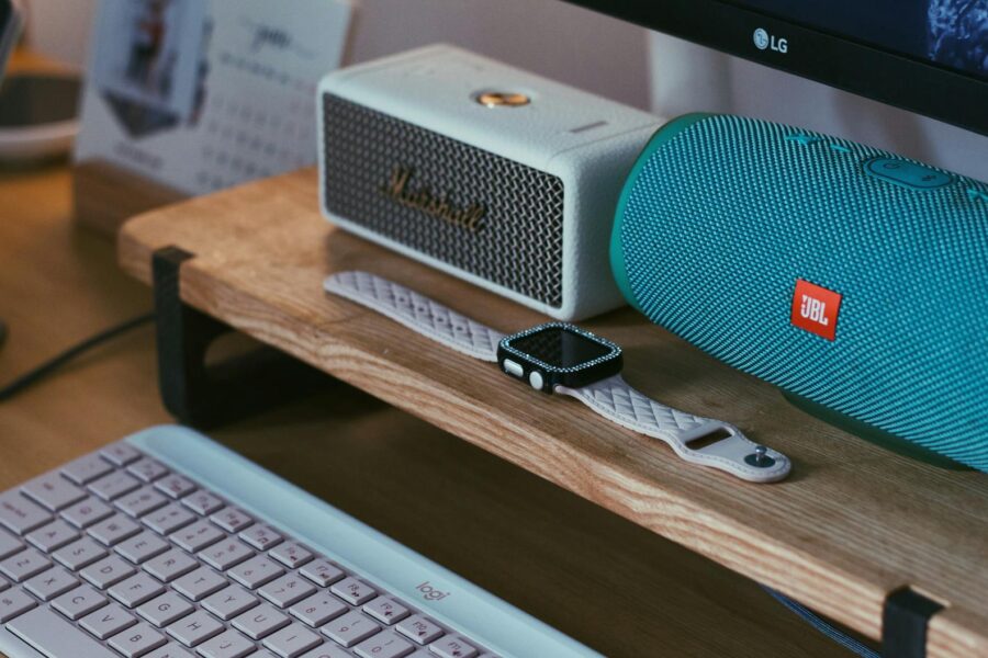 Budget tech gadgets desk charger bluetooth speaker headphones