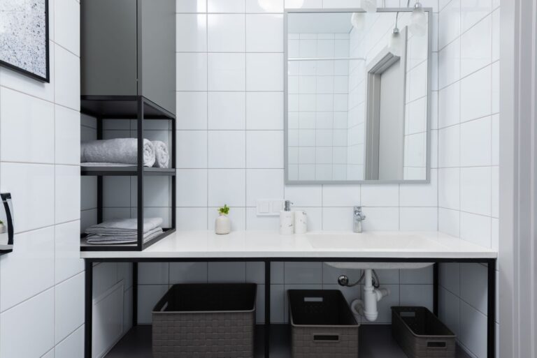 Bathroom storage baskets