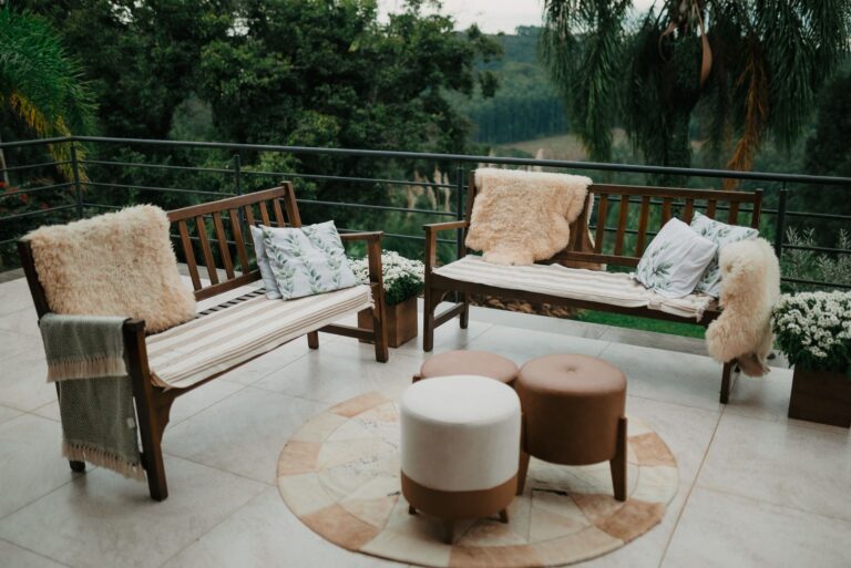 Balcony storage bench