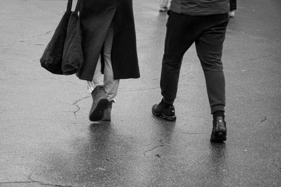 Urban walking woman