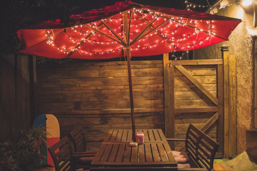 Patio seating umbrella