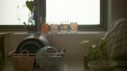 Simple drying mats and dish racks that keep counters clear without a remodel