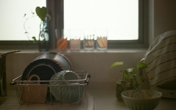 Simple drying mats and dish racks that keep counters clear without a remodel