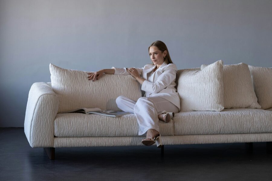 Woman wearing neutral