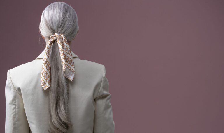 Silk scarf tied