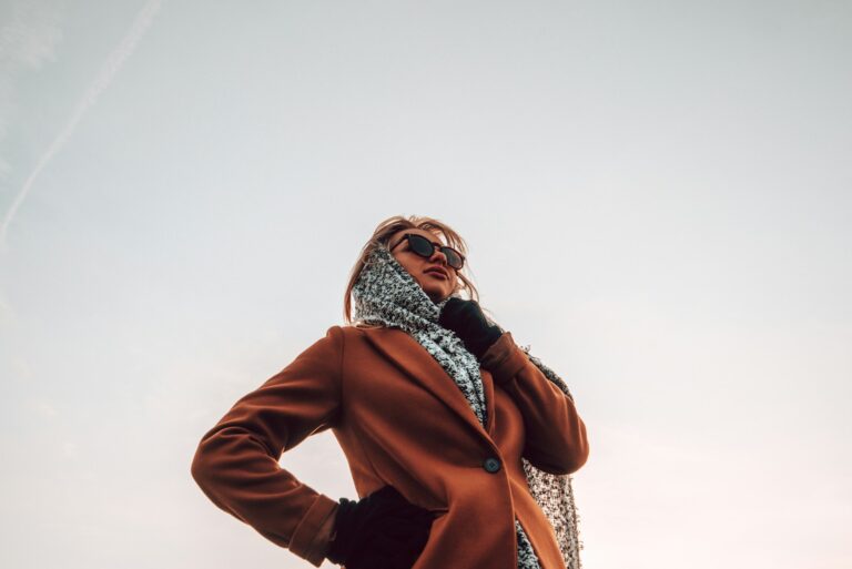 Woman wearing scarf