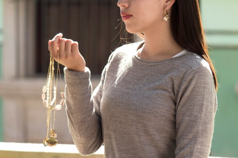 Woman putting hoop