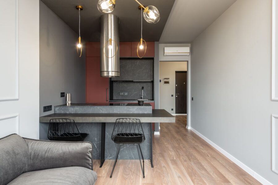 Small kitchen warm