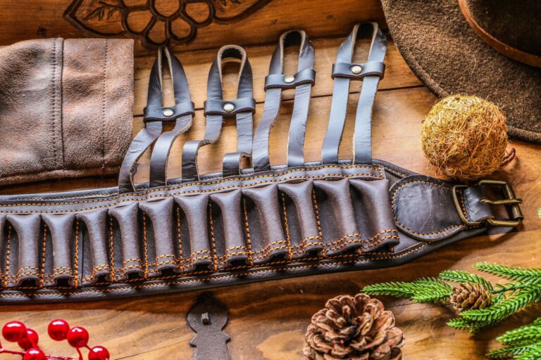 Leather belts wooden
