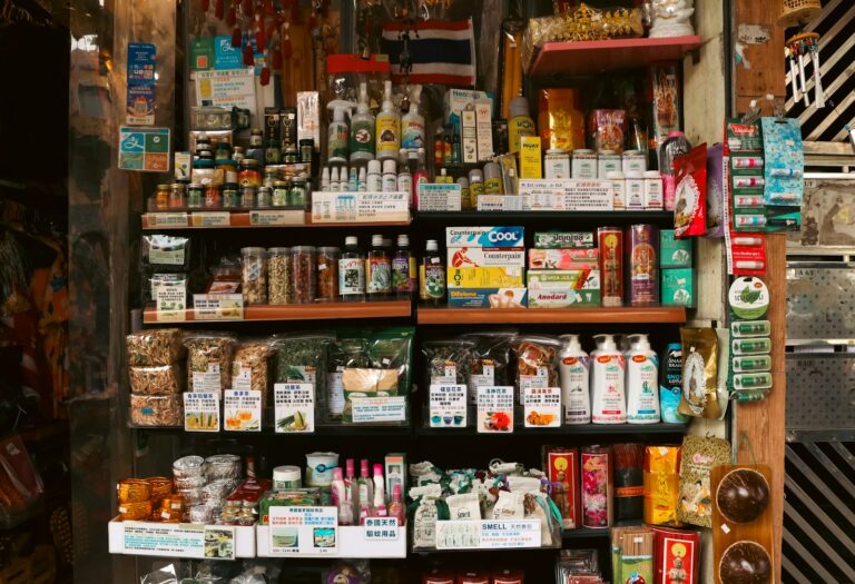 Drugstore skincare shelf