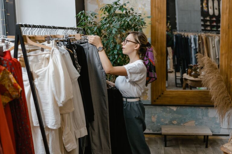 Woman shopping clothes