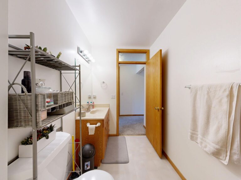 Organized bathroom shelves